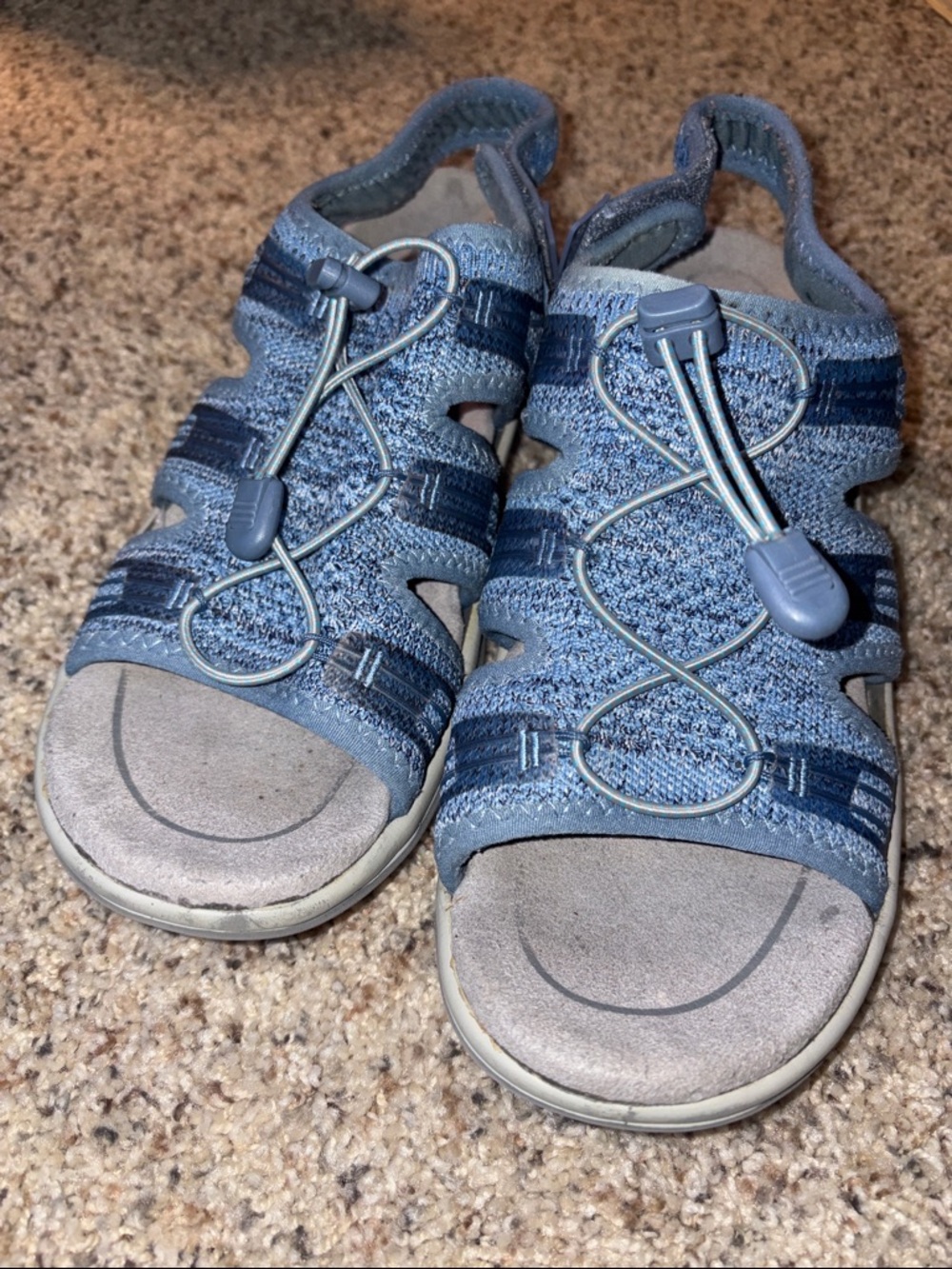 Women’s Blue Knit Sport Sandals - Comfortable Everyday Wear